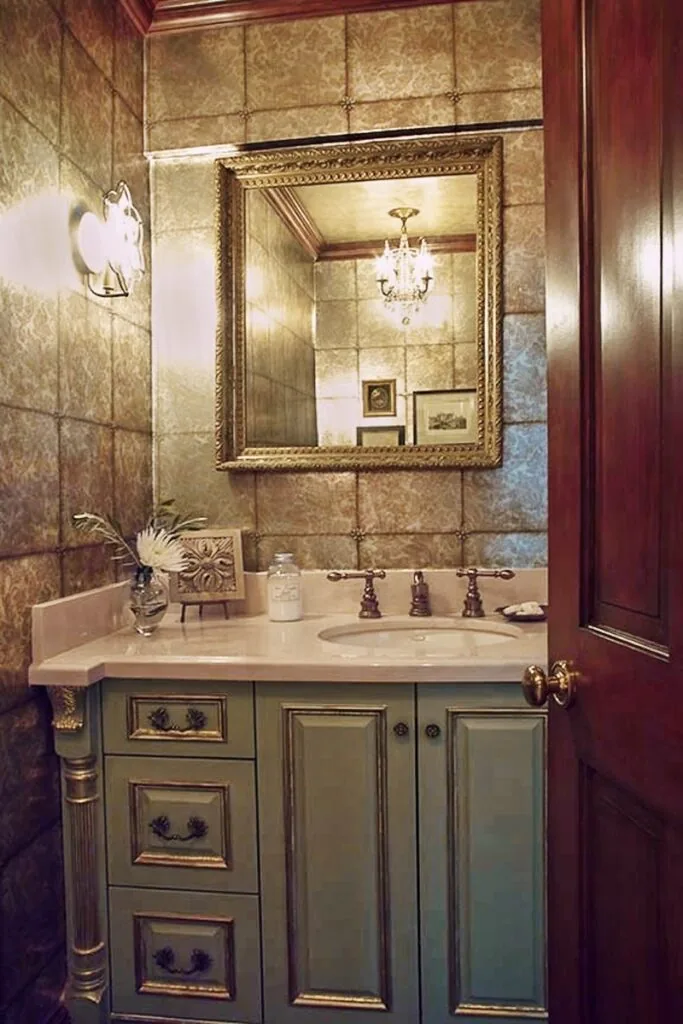 Hidden Hills French Traditional: the powder room