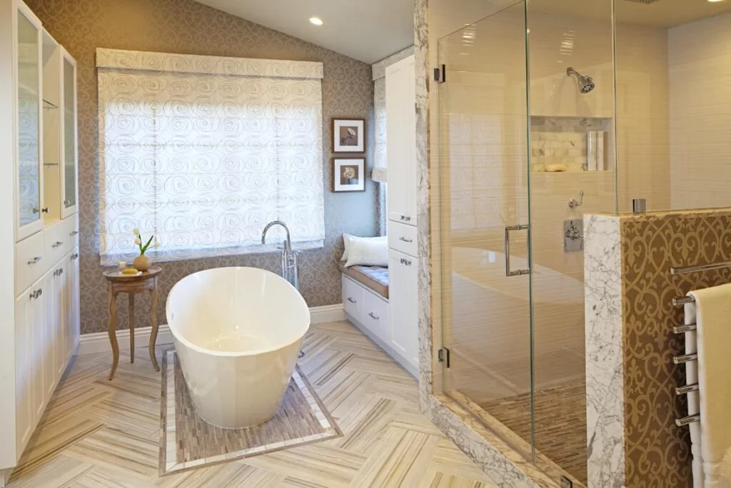 Woodland Hills Transitional: the bathroom